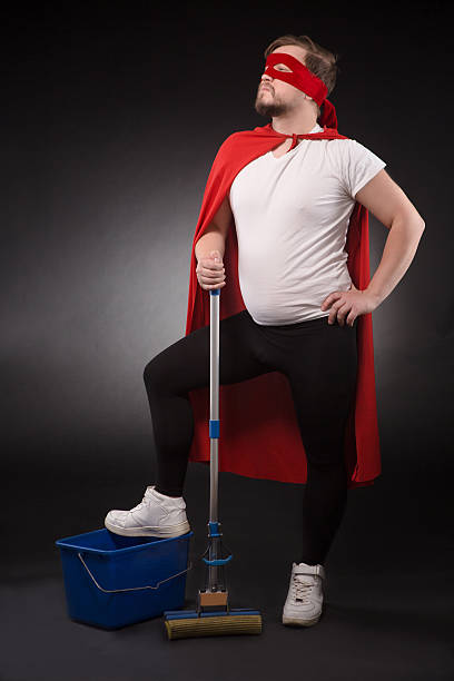 istock Super hero with cleaning equipment 626574820