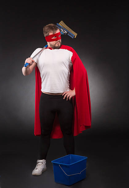 istock Super hero with cleaning equipment 626575064