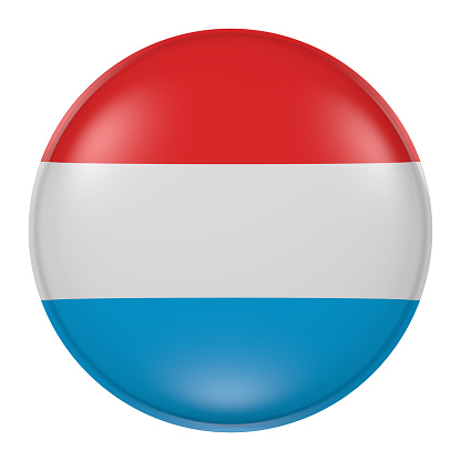 3d rendering of  Luxembourg flag on a button