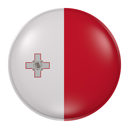 3d rendering of Malta flag on a button