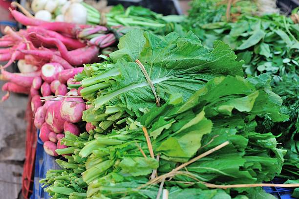 fresh radish selling at market