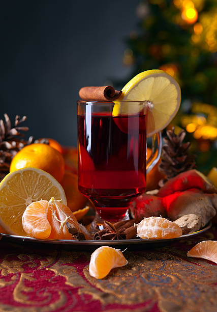 istock The mulled wine with spices and tangerines 626585666
