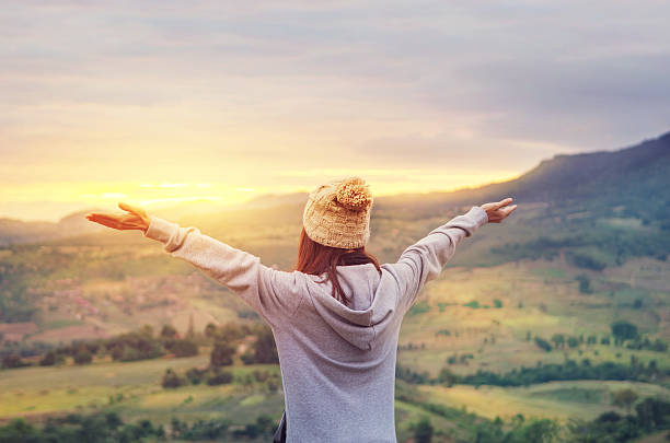 istock Happy Freedom in sunrise nature 626586364