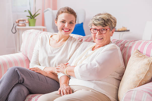 istock Happy elderly lady with daughter 626588088