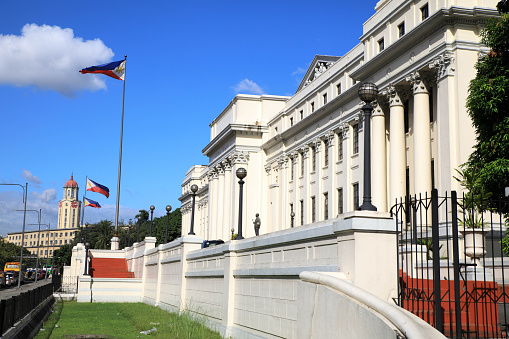 Metro Manila, The Philippines - November 30, 2016: Philippine National Museum and City Hall in Metro Manila