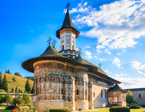 The Sucevita Monastery, Romania. One of Romanian Orthodox monasteries in southern Bucovina.