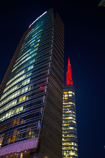 Milan, Italy December 24, 2015 -  Iconic skyscraper 