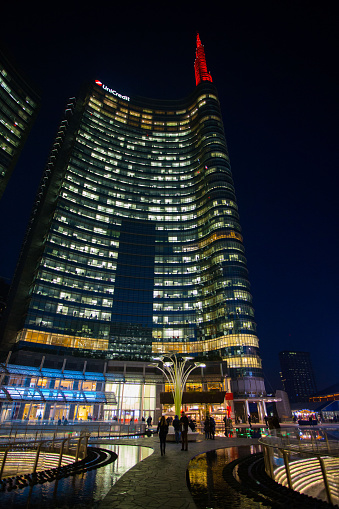 Milan Italy December 24, 2015 -  Iconic skyscraper 