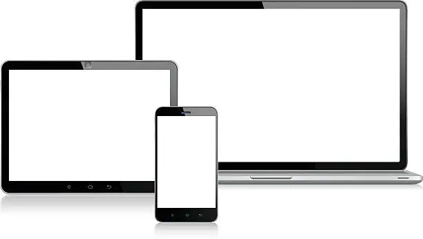 Vector illustration of Tablet, Mobile Phone and Laptop