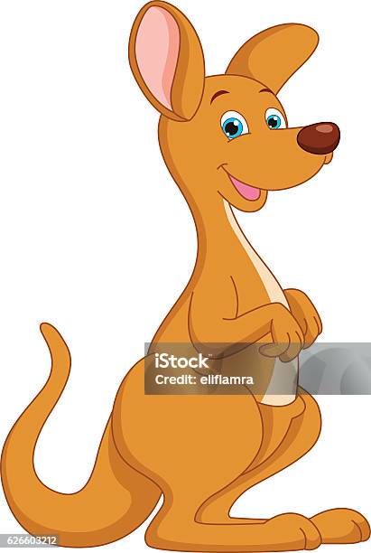 Vector Illustration Of Cartoon Kangaroo Stock Illustration - Download Image Now - Kangaroo, Cartoon, Animal
