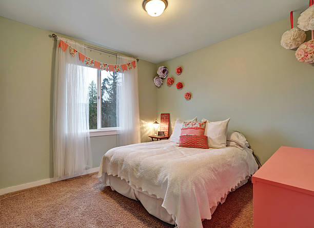 istock Charming girl's bedroom with nice decor 626605674