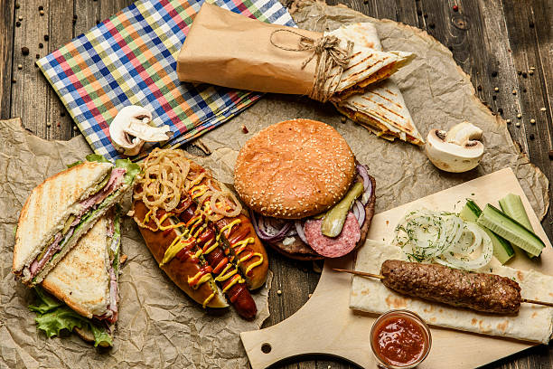 istock wide selection of snacks for beer on parchment top view 626605918