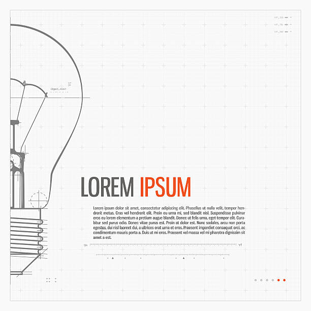 чертеж лампы. стилизованная векторная иллюстрация. - blueprint electrical component engineer plan stock illustrations