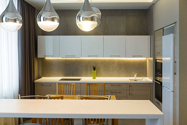 istock Modern kitchen interior in new luxury home, apartment 626607454