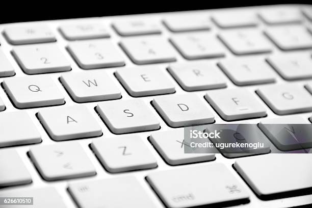 Computer Keyboard Stock Photo - Download Image Now - Computer Keyboard, Close-up, Black And White