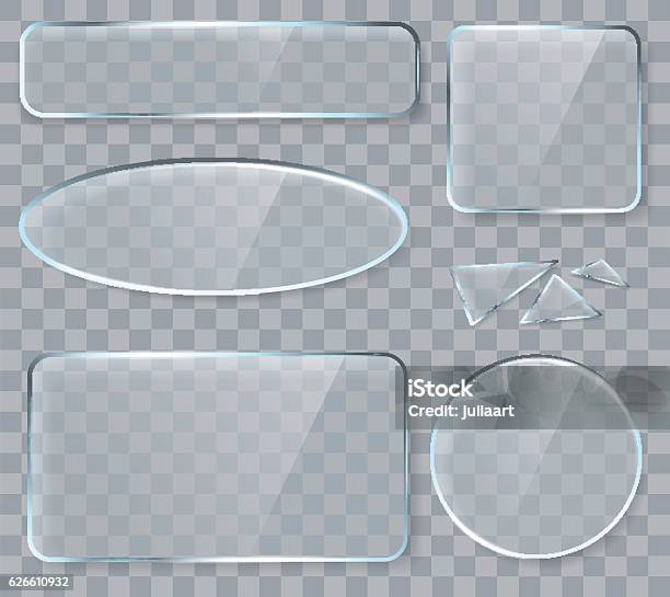 Vector Glass Design Elements For Game And Web Stock Illustration - Download Image Now - Control Panel, Curve, Glass - Material