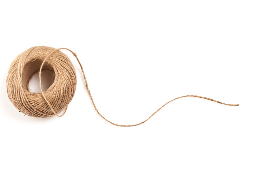 Skein of jute twine isolated on the white background