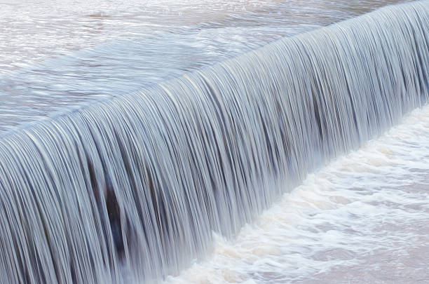 istock Waterfall of a lake. Artificial water falling from a lake 626616628