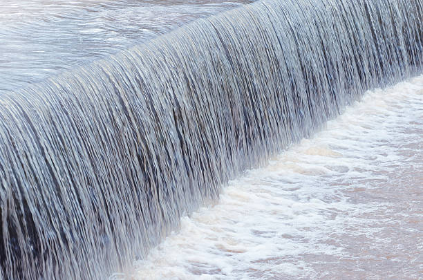 istock Waterfall of a lake. Artificial water falling from a lake 626616820