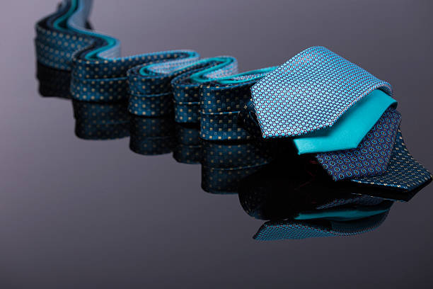 A blue tie close-up.