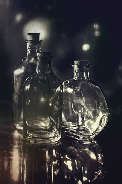 istock Magic love witch brew potion colorful glasses bottles 626619534