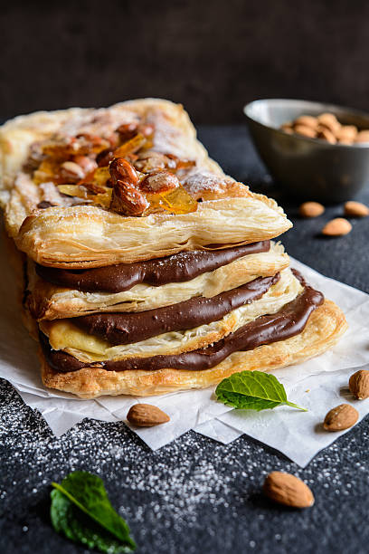 istock Chocolate and caramelized almond Mille-feuille 626622614