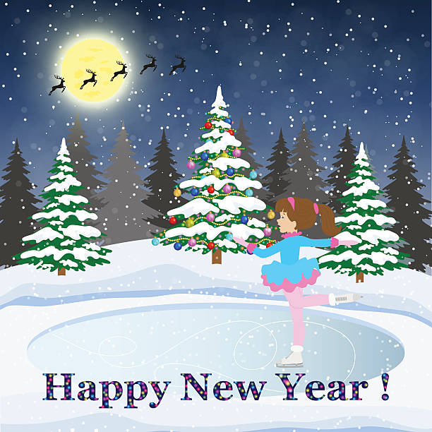 istock Happy new year  landscape card design with christmas tree. 626622632