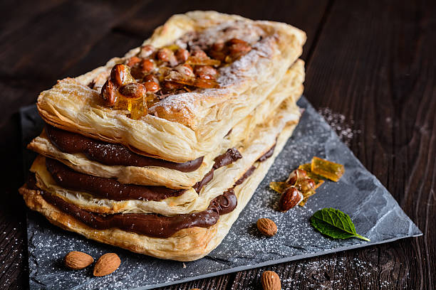 istock Chocolate and caramelized almond Mille-feuille 626622956