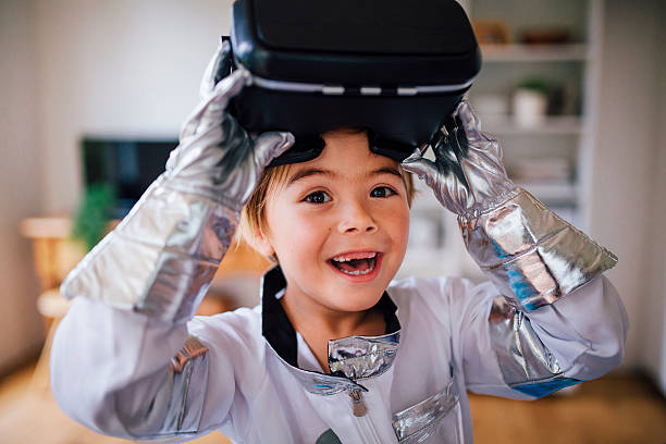 istock It's like I'm actually in space with my VR headset! 626631706