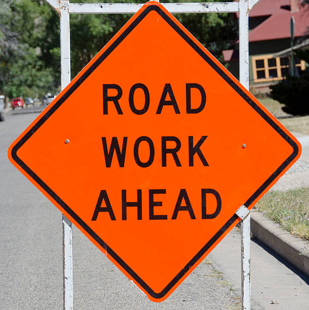istock Road Work Ahead Street Sign 626632026