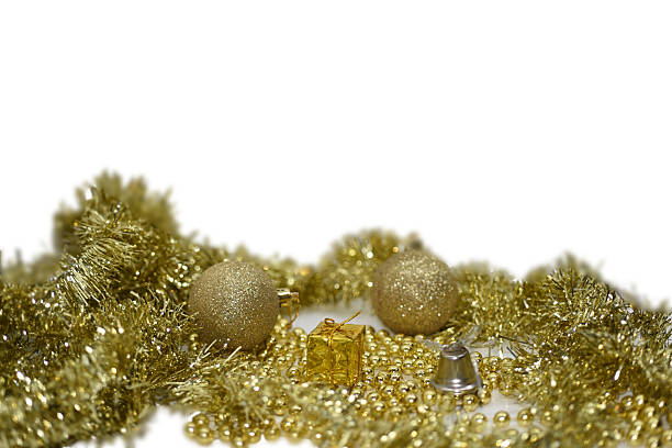 istock Golden Christmas decoration. Isolated on white background. 626639148