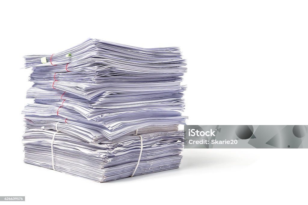 Document Stack Isolated Stack Of Documents Isolated On White Background Stock Photo - Download ...