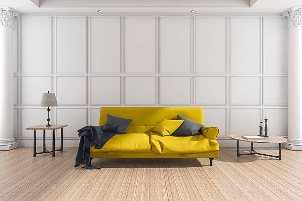istock 3d rendering yellow soft sofa in classic living room 626640026