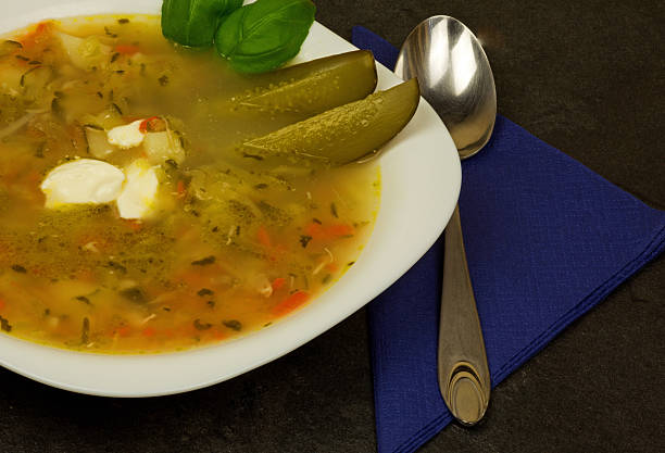 istock Cucumber soup on a plate 626640524