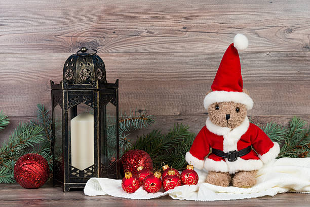 istock Christmas background with decorations on wooden board 626643780