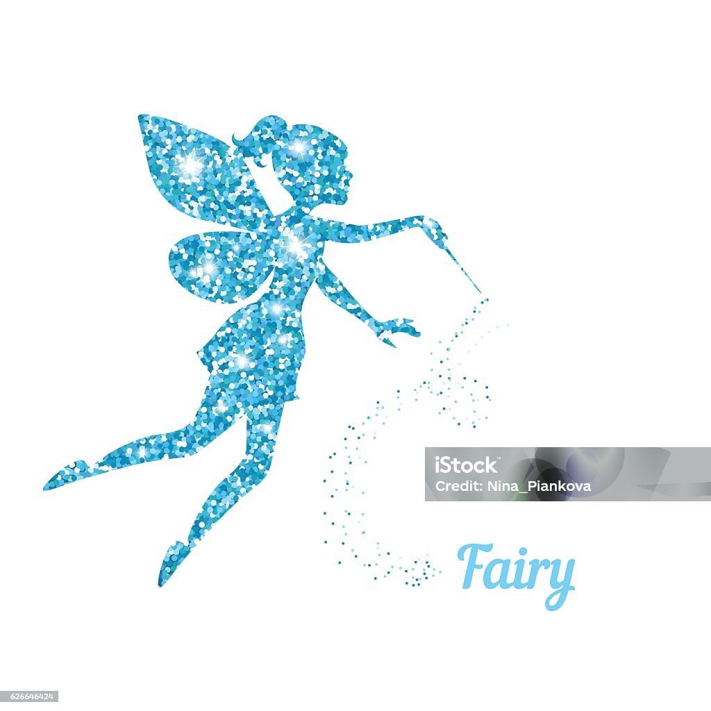 Magical fairy with dust glitters Magical fairy with dust glitters on white background. Fairy stock vector