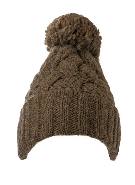 istock Women's knitted hat isolated on white background.hat with p 626647112