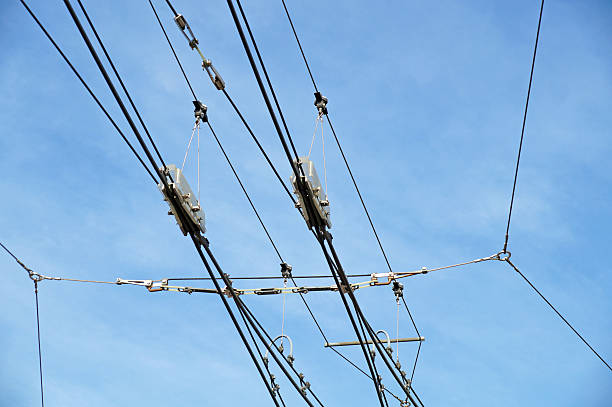 istock electric lines necessary for the movement of trolley buses. 626647962