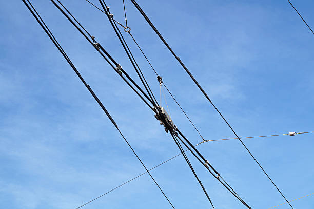 istock electric lines necessary for the movement of trolley buses. 626648010