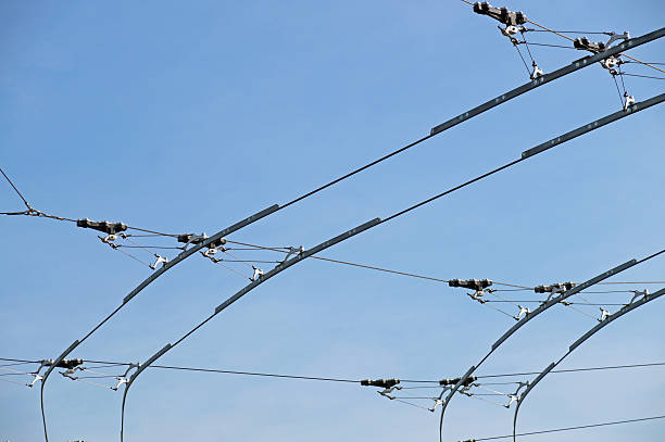 istock electric lines necessary for the movement of trolley buses. 626648108