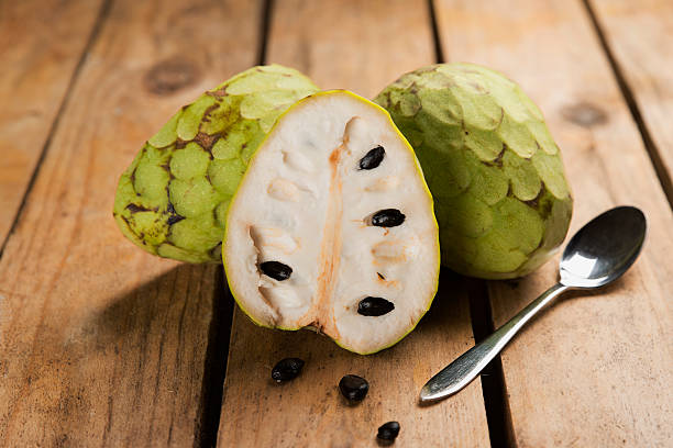 Chirimoya tropical fruit with a sweet flavor and intense