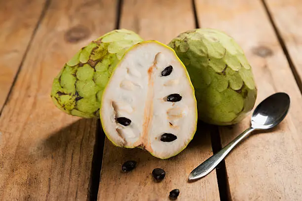 Photo of Chirimoya tropical fruit with a sweet flavor and intense