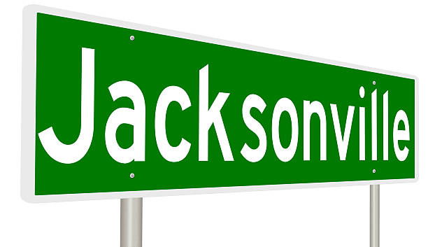 istock Highway sign for Jacksonville 626655518