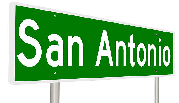 istock Highway sign for San Antonio, Texas 626656006