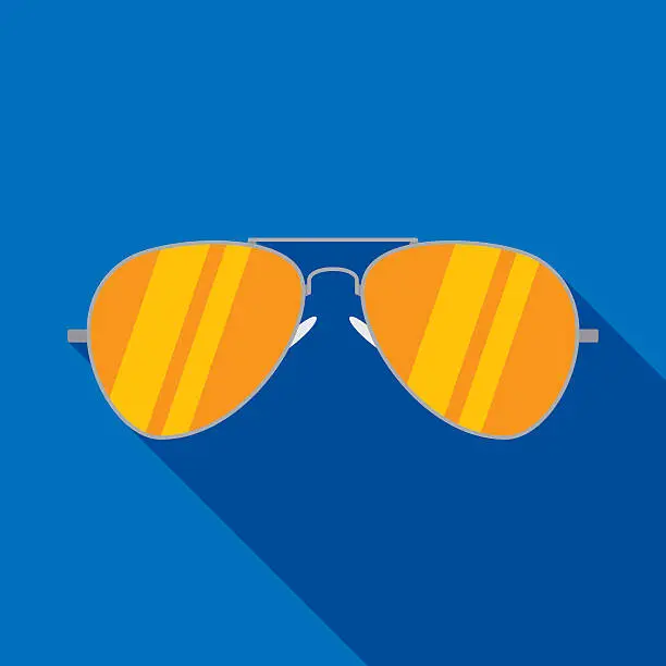Vector illustration of Aviator Sunglasses Icon Flat