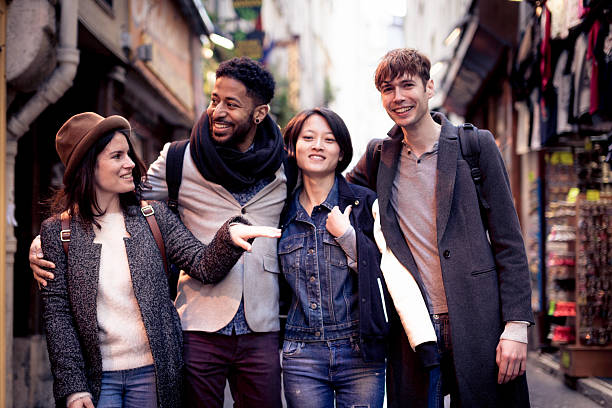 istock Multi-ethnic group of friends having fun in Paris, Quartier Latin 626670290