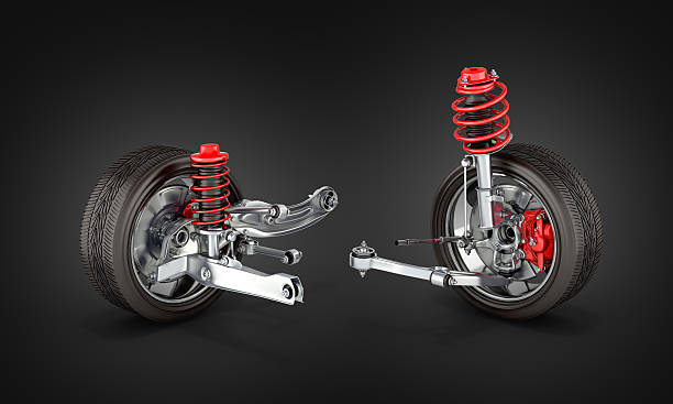 istock suspension of the car with wheel on black gradient background 626670800