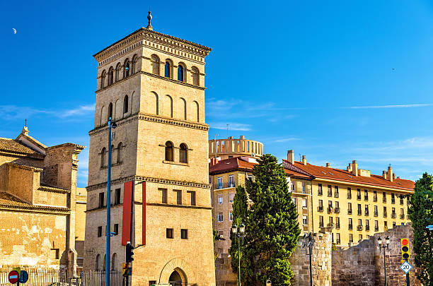 View of Zuda Tower in Zaragoza, Spain