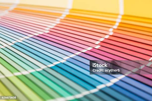 Open Pantone Sample Colors Catalogue Stock Photo - Download Image Now - Color Swatch, Colors, Color Image