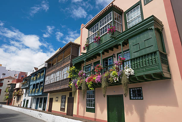 istock Famous ancient colorful colonial balconies decorated with flower 626678672